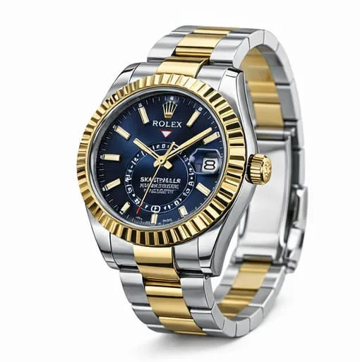 Rolex Sky-Dweller – Silver Stainless Steel Chain (White Dial)