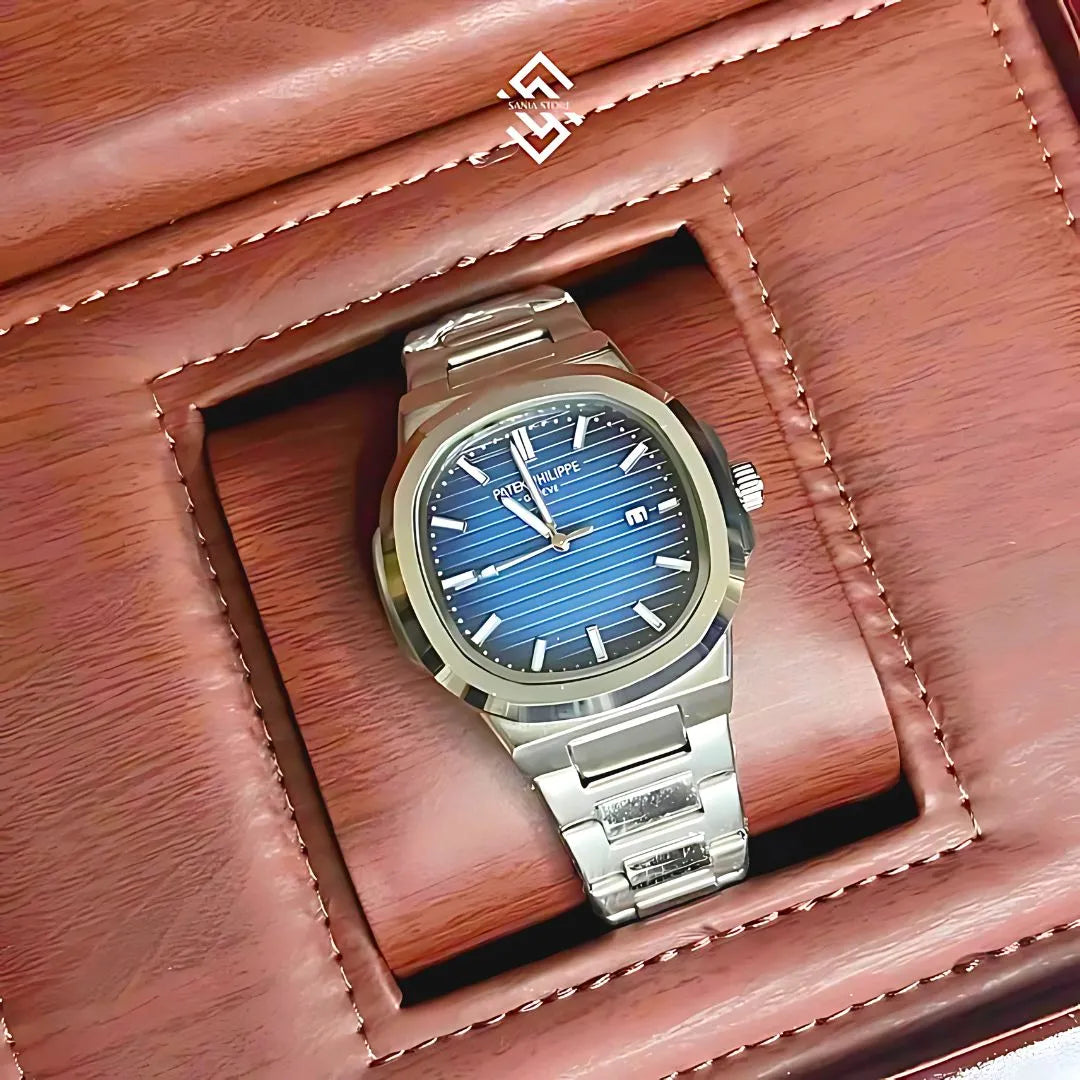 Patek Philippe Nautilus Style – Gold Stainless Steel Chain (Tiffany Blue Dial)