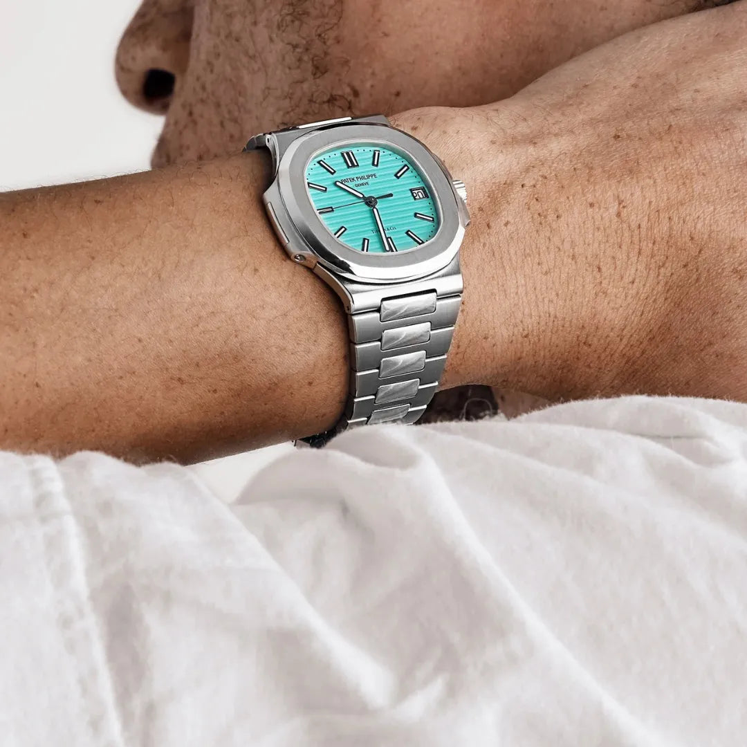 Patek Philippe Nautilus Style – Gold Stainless Steel Chain (Tiffany Blue Dial)