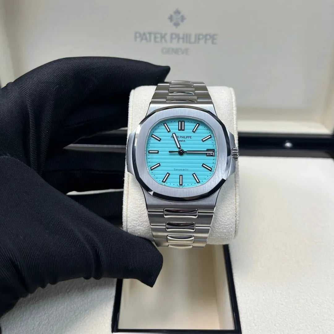 Patek Philippe Nautilus Style – Gold Stainless Steel Chain (Tiffany Blue Dial)