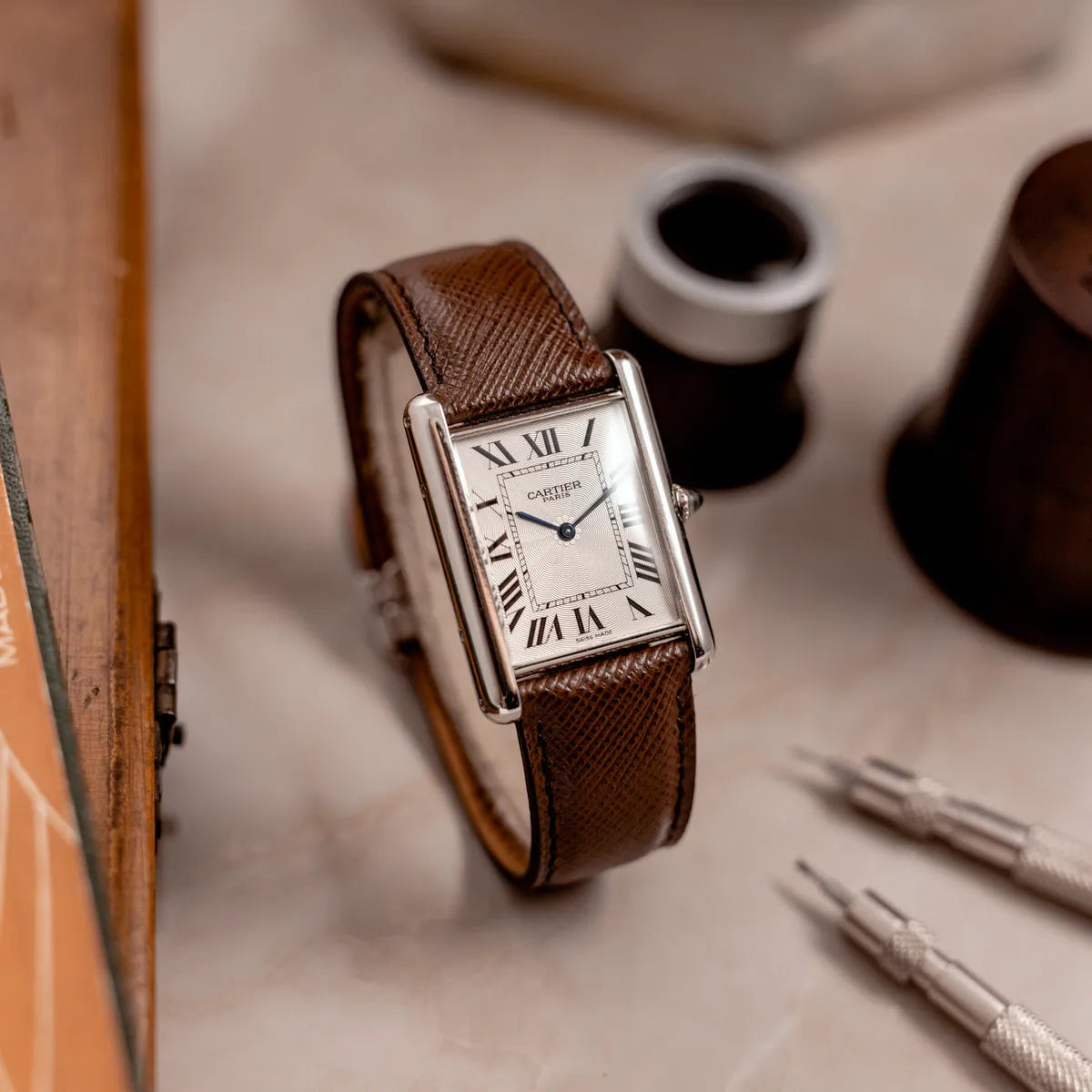 Cartier Classic Tank – Black Leather Strap Edition