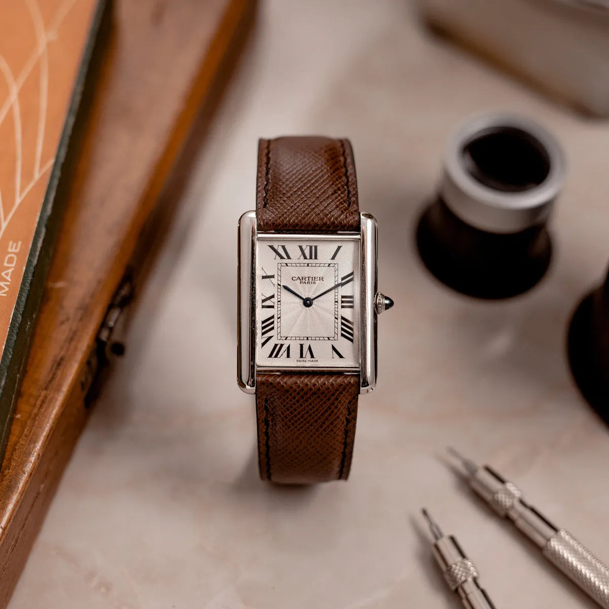 Cartier Classic Tank – Black Leather Strap Edition