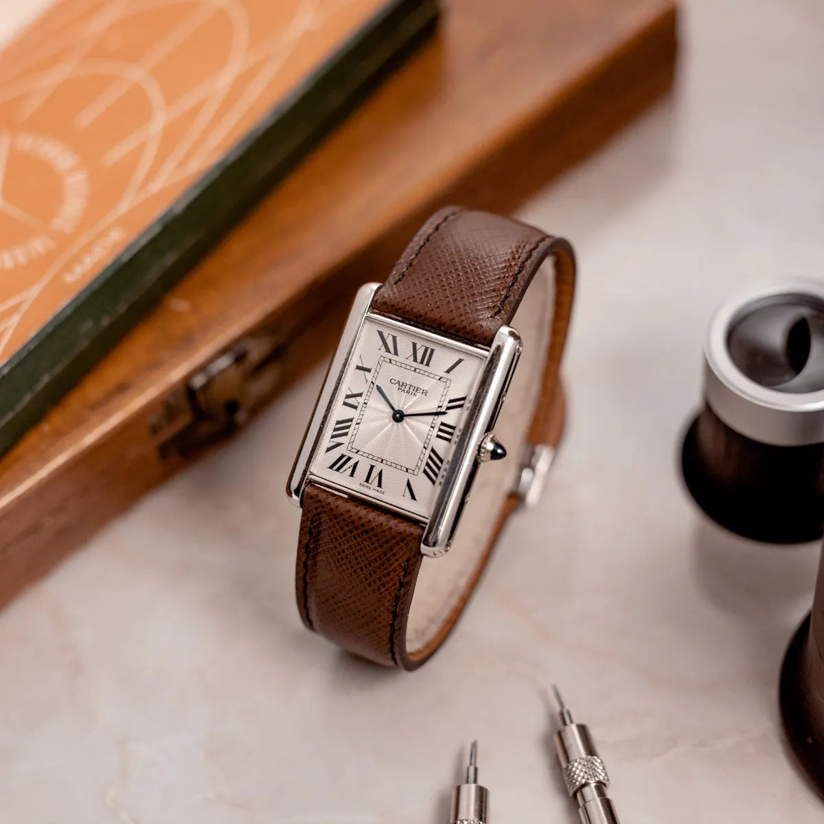 Cartier Classic Tank – Black Leather Strap Edition