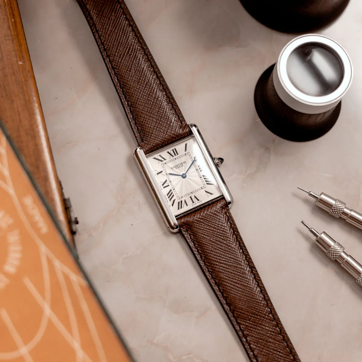 Cartier Classic Tank – Black Leather Strap Edition