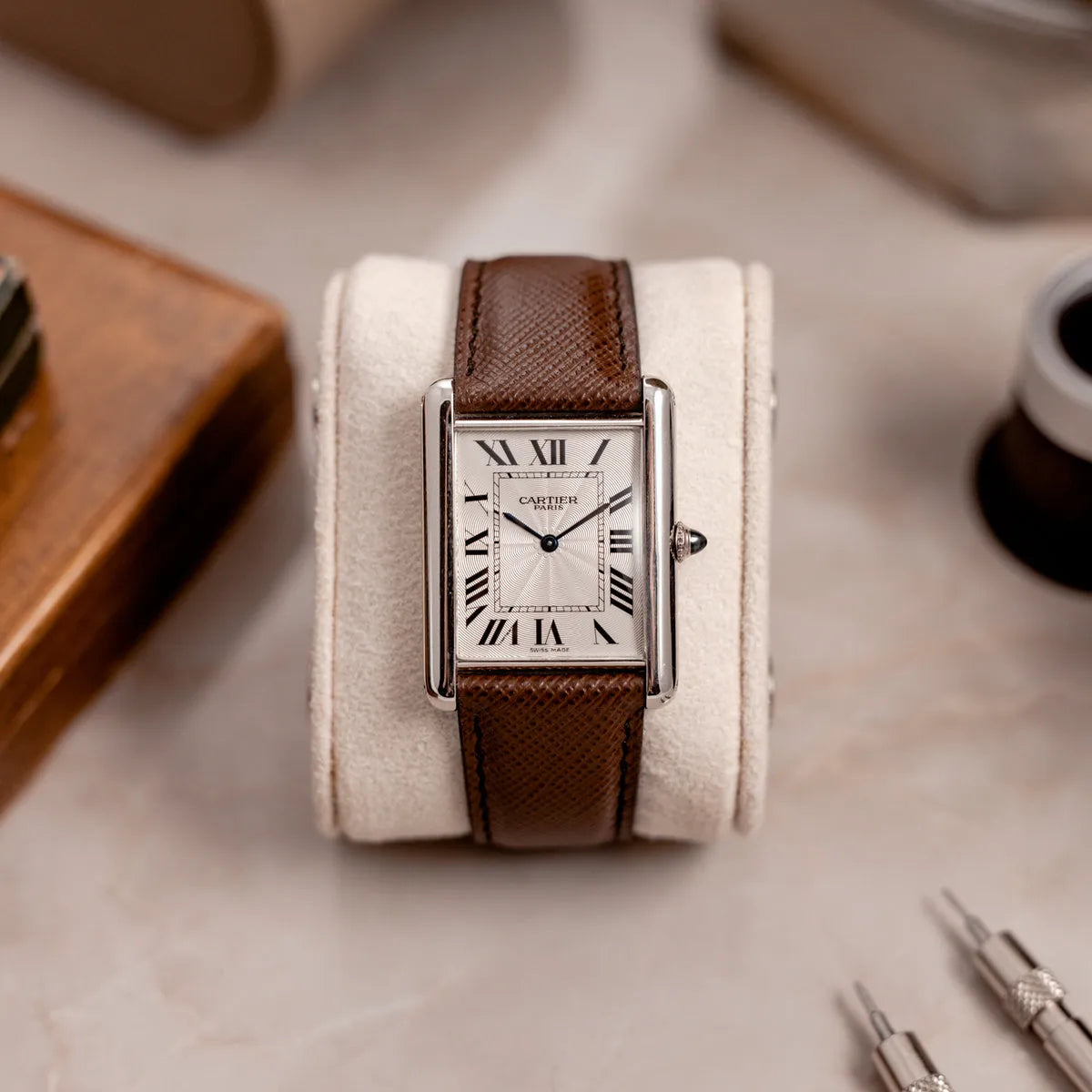 Cartier Classic Tank – Black Leather Strap Edition
