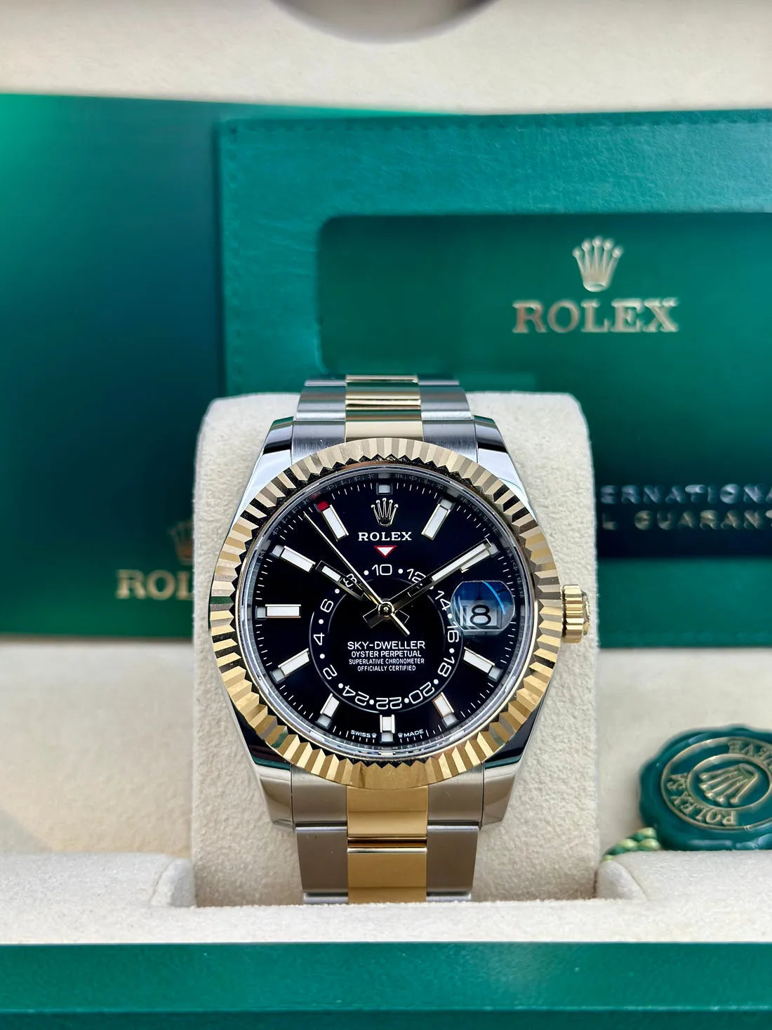 Rolex Sky-Dweller – Silver Stainless Steel Chain (White Dial)