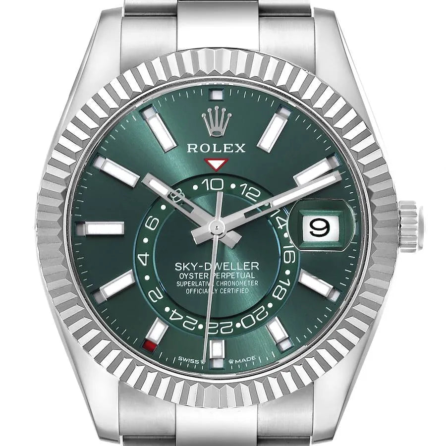 Rolex Sky-Dweller – Silver Stainless Steel Chain (White Dial)