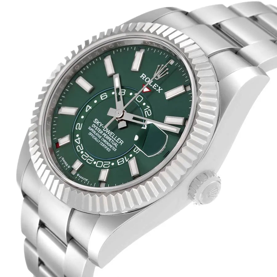 Rolex Sky-Dweller – Silver Stainless Steel Chain (White Dial)