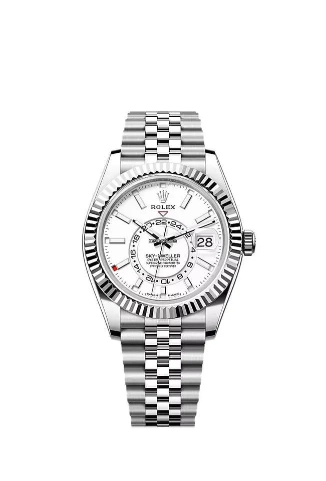 Rolex Sky-Dweller – Silver Stainless Steel Chain (White Dial)