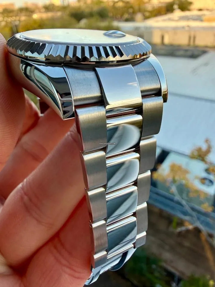 Rolex Sky-Dweller – Silver Stainless Steel Chain (White Dial)