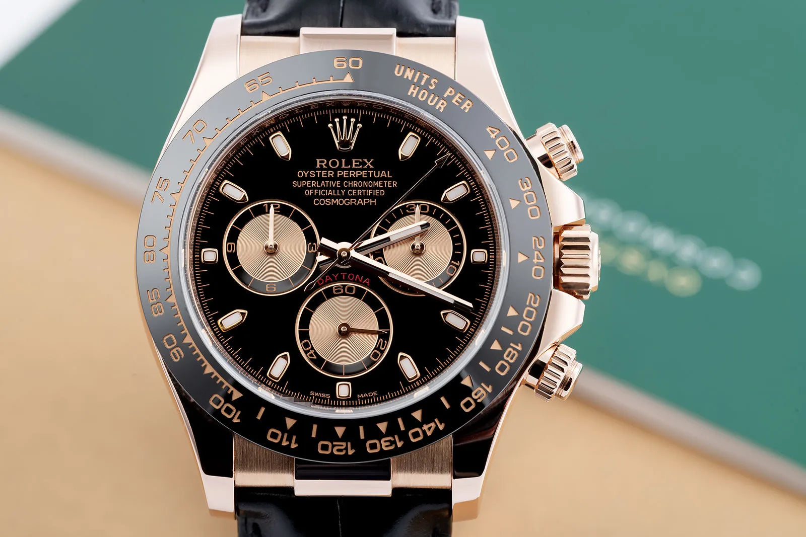 Rolex Chronograph Edition – Brown Leather Strap (Butterfly Lock)