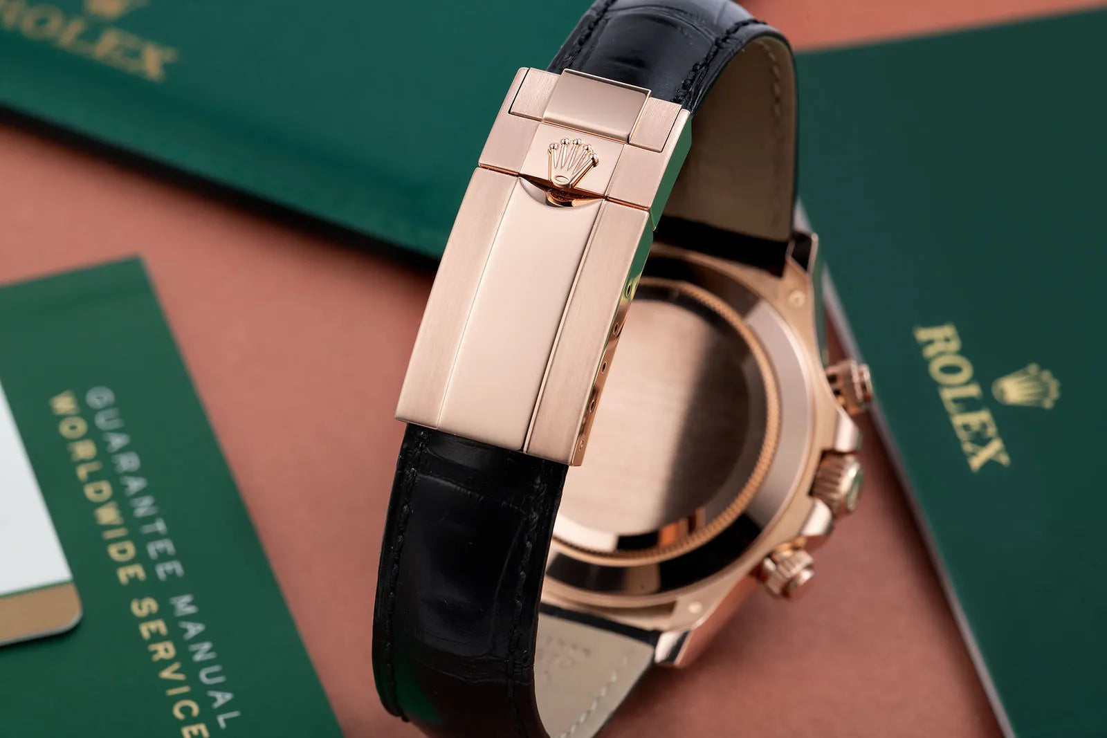 Rolex Chronograph Edition – Brown Leather Strap (Butterfly Lock)