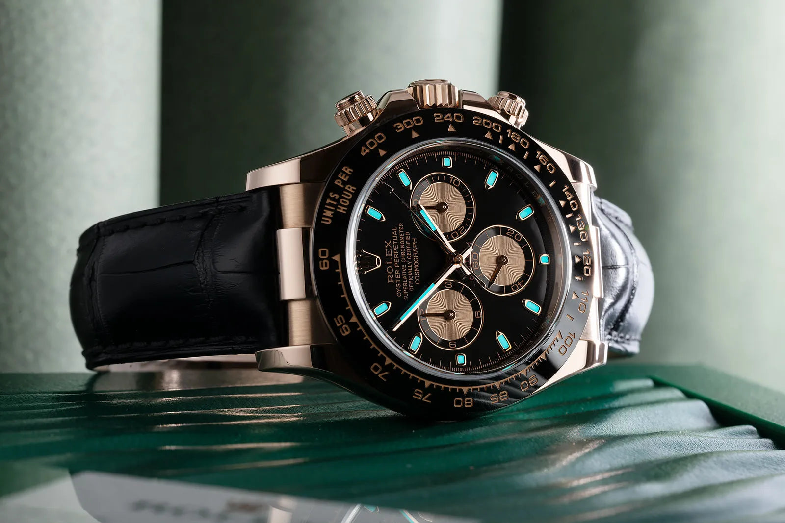 Rolex Chronograph Edition – Brown Leather Strap (Butterfly Lock)