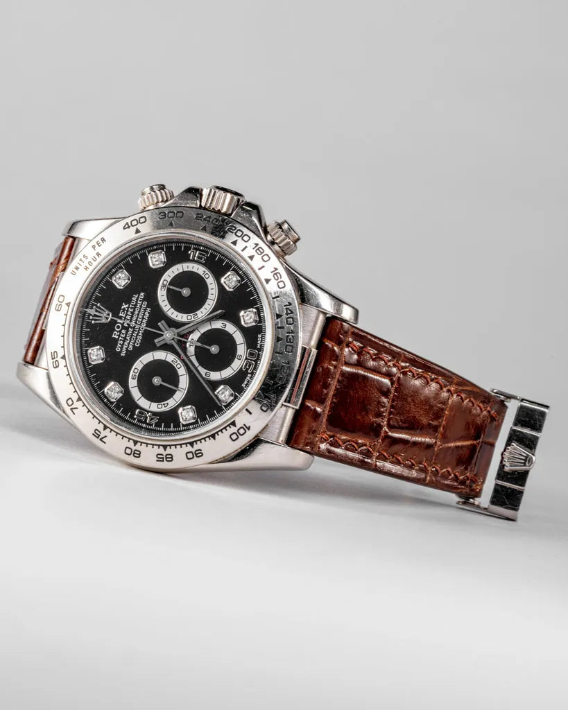 Rolex Chronograph Edition – Brown Leather Strap (Butterfly Lock)