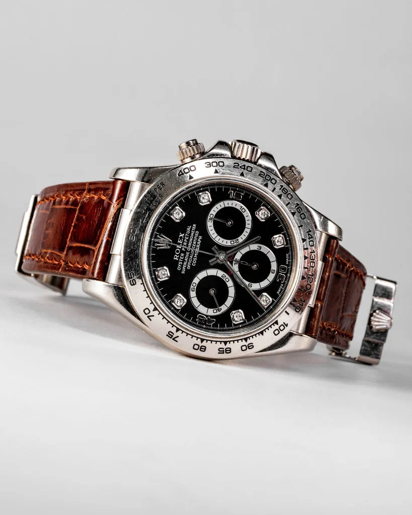 Rolex Chronograph Edition – Brown Leather Strap (Butterfly Lock)