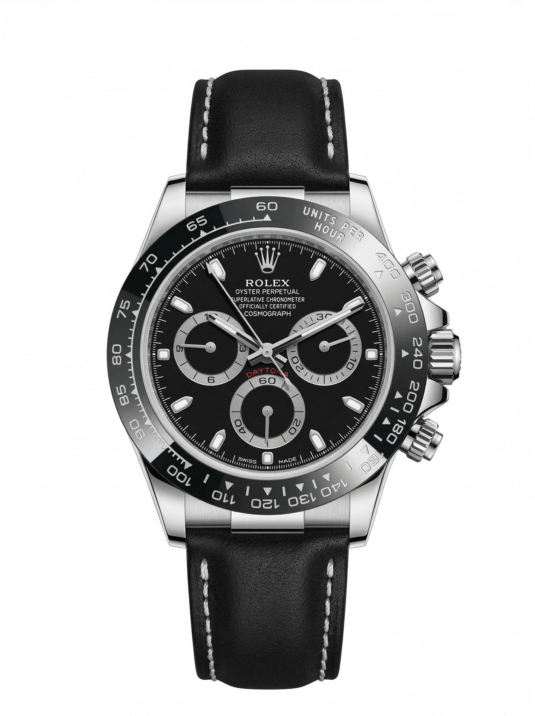 Rolex Chronograph Edition – Brown Leather Strap (Butterfly Lock)