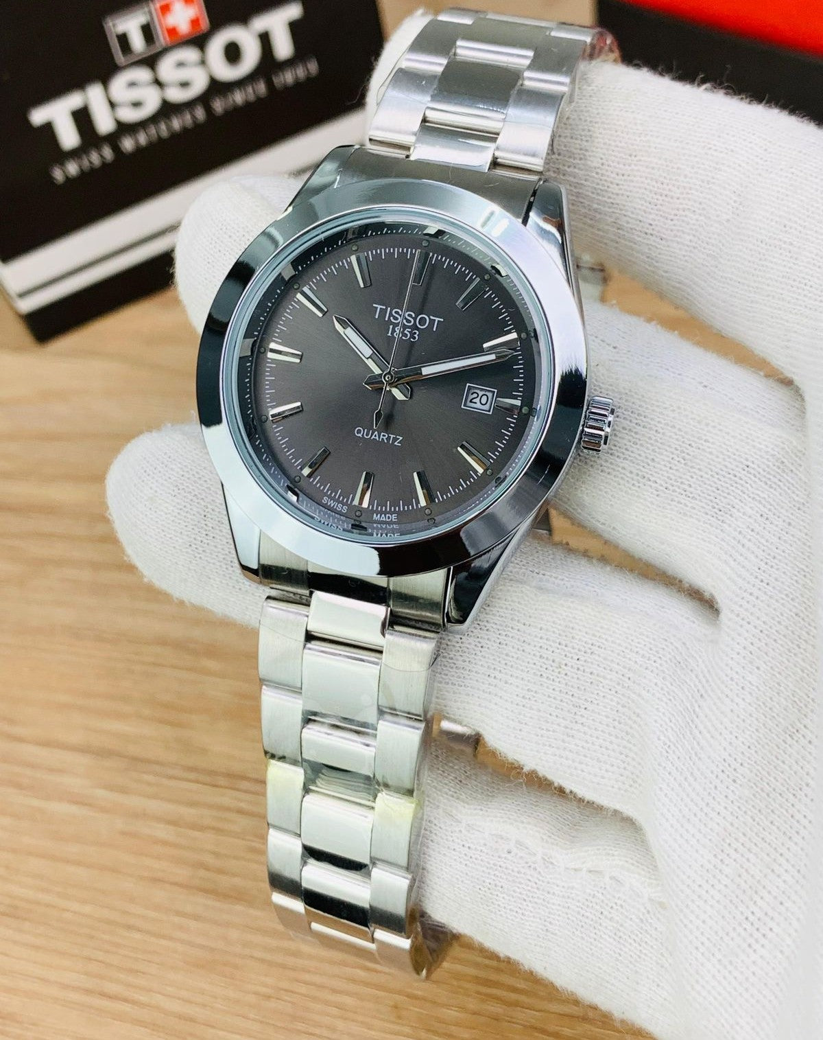 Tissot Tissot Gentleman Silver Stainless Steel Silver Dial Quartz Watch for Men's