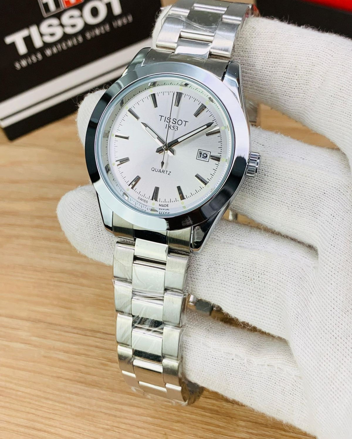 Tissot Tissot Gentleman Silver Stainless Steel Silver Dial Quartz Watch for Men's