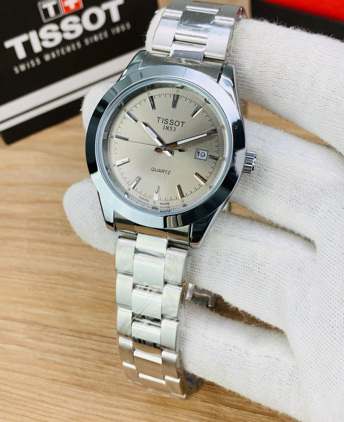 Tissot Tissot Gentleman Silver Stainless Steel Silver Dial Quartz Watch for Men's