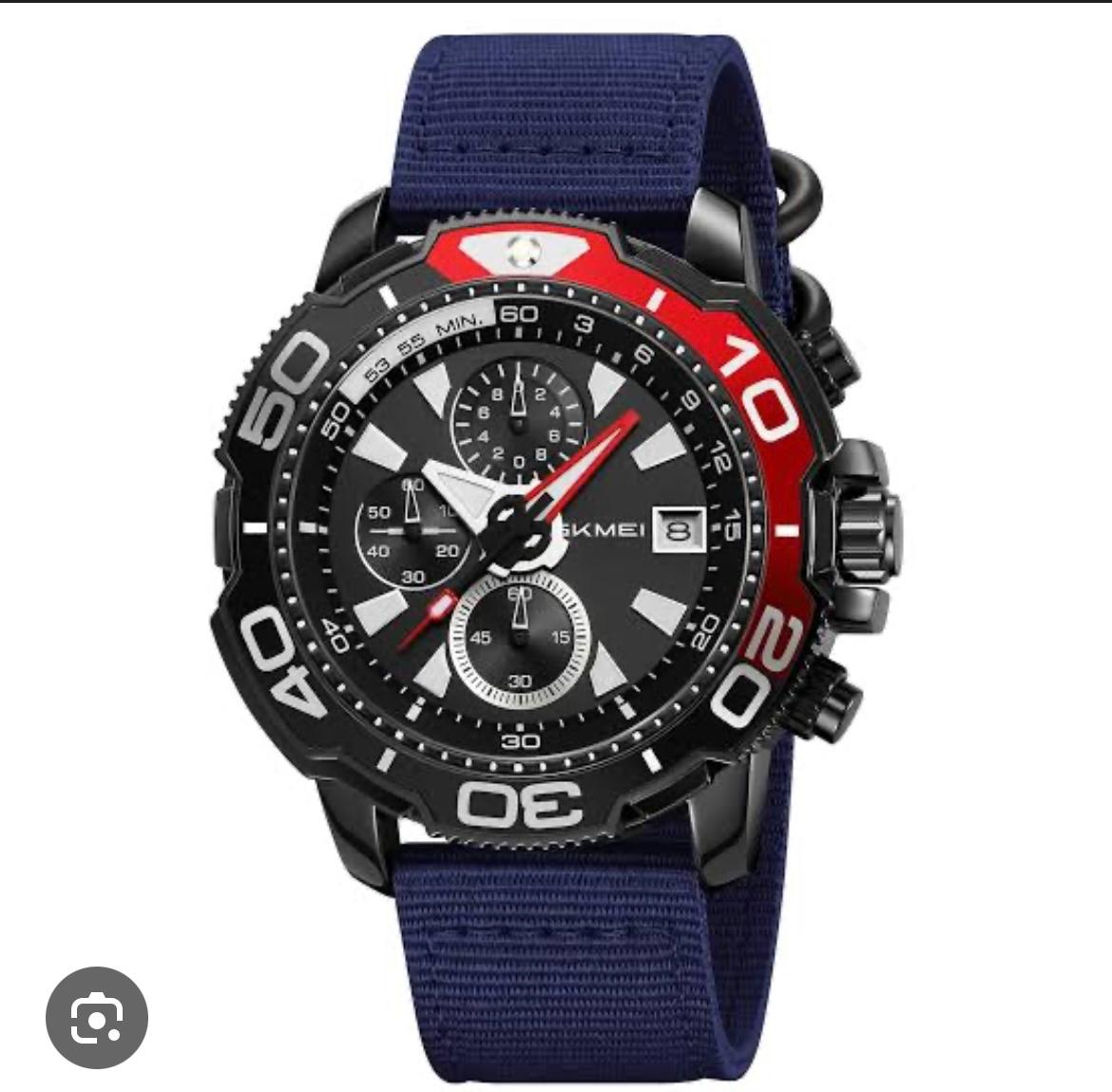 SKMEI 9381 Nylon Strap Six Hand Chronograph Men Trendy Sport Quartz Watch