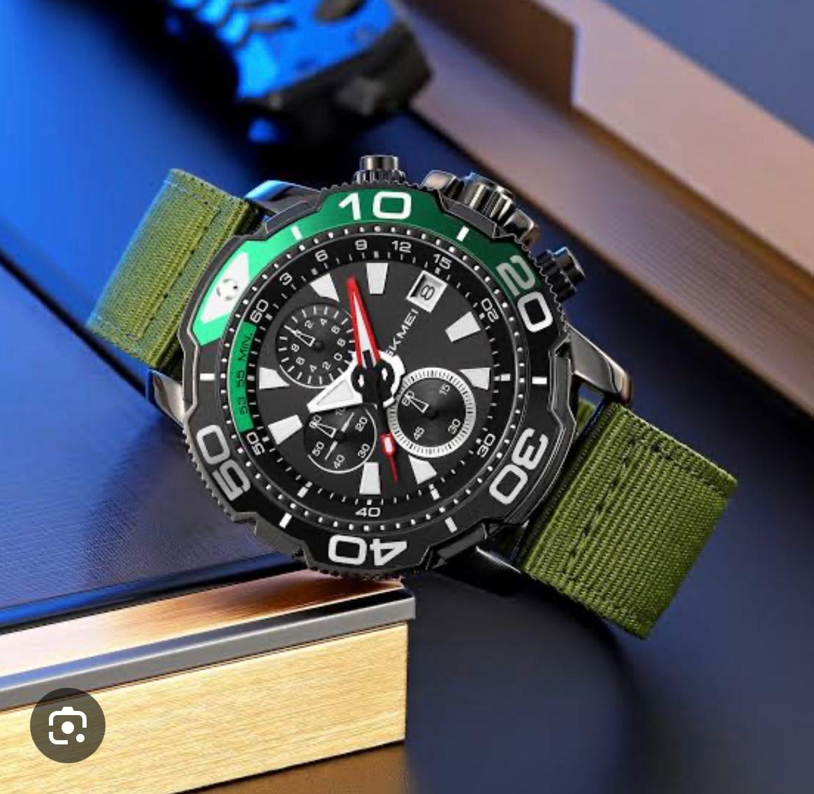 SKMEI 9381 Nylon Strap Six Hand Chronograph Men Trendy Sport Quartz Watch