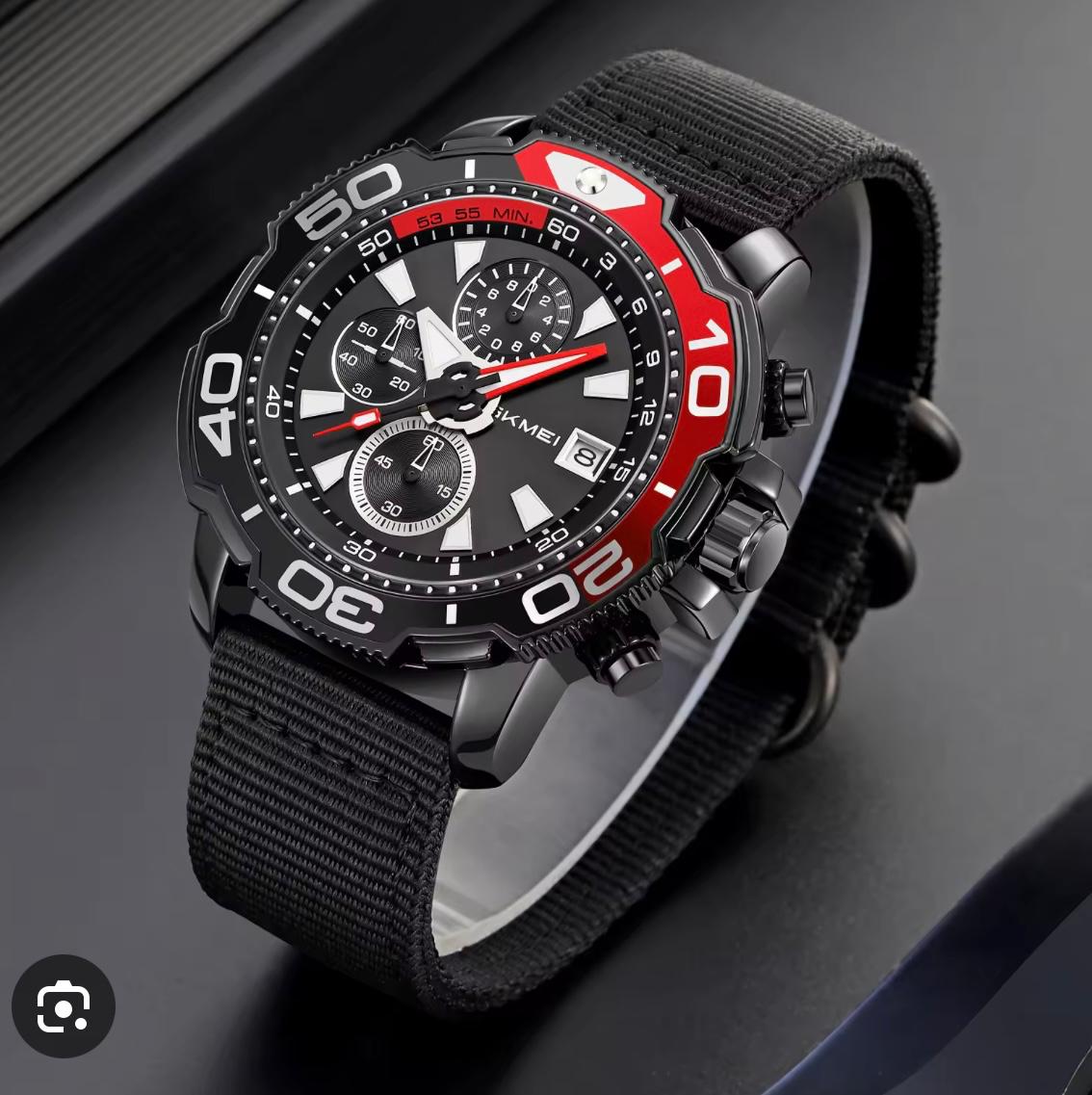 SKMEI 9381 Nylon Strap Six Hand Chronograph Men Trendy Sport Quartz Watch