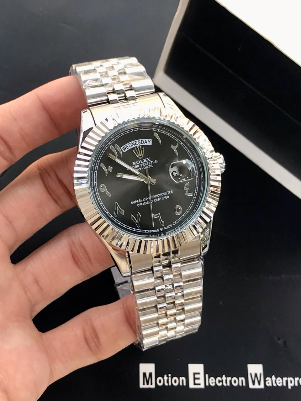 Rolex Day Date Ice Blue Arabic Dial Watch