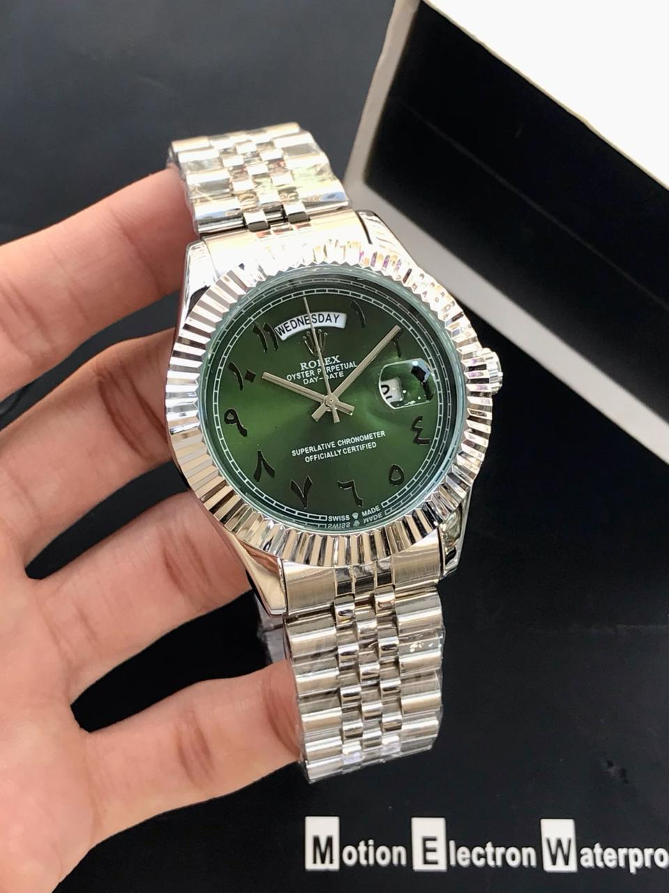 Rolex Day Date Ice Blue Arabic Dial Watch