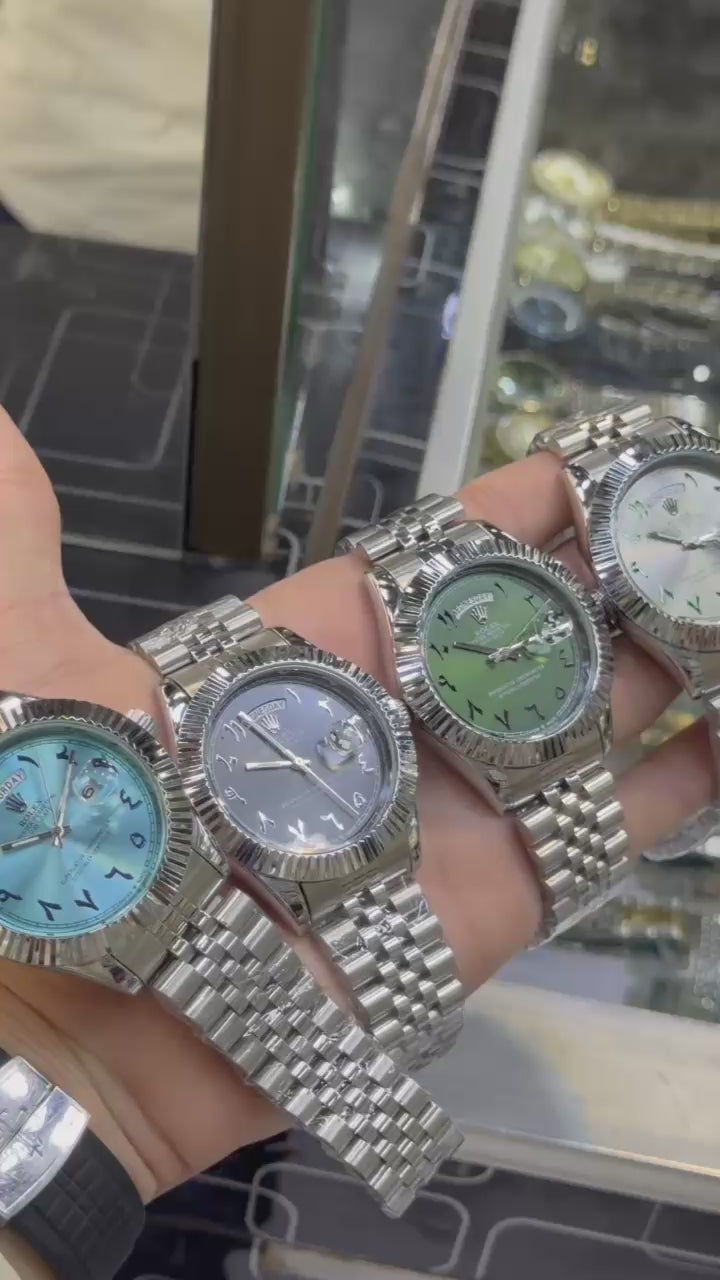 Rolex Day Date Ice Blue Arabic Dial Watch