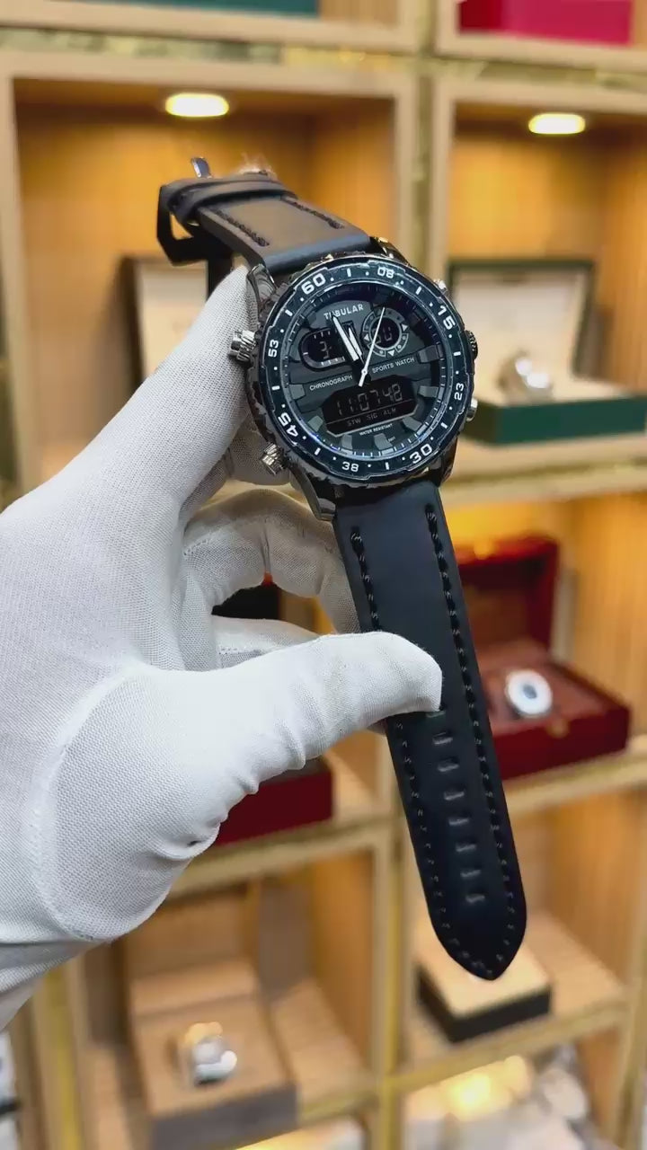 Tubular Dual Time Chronograph – Brown Leather Strap Edition